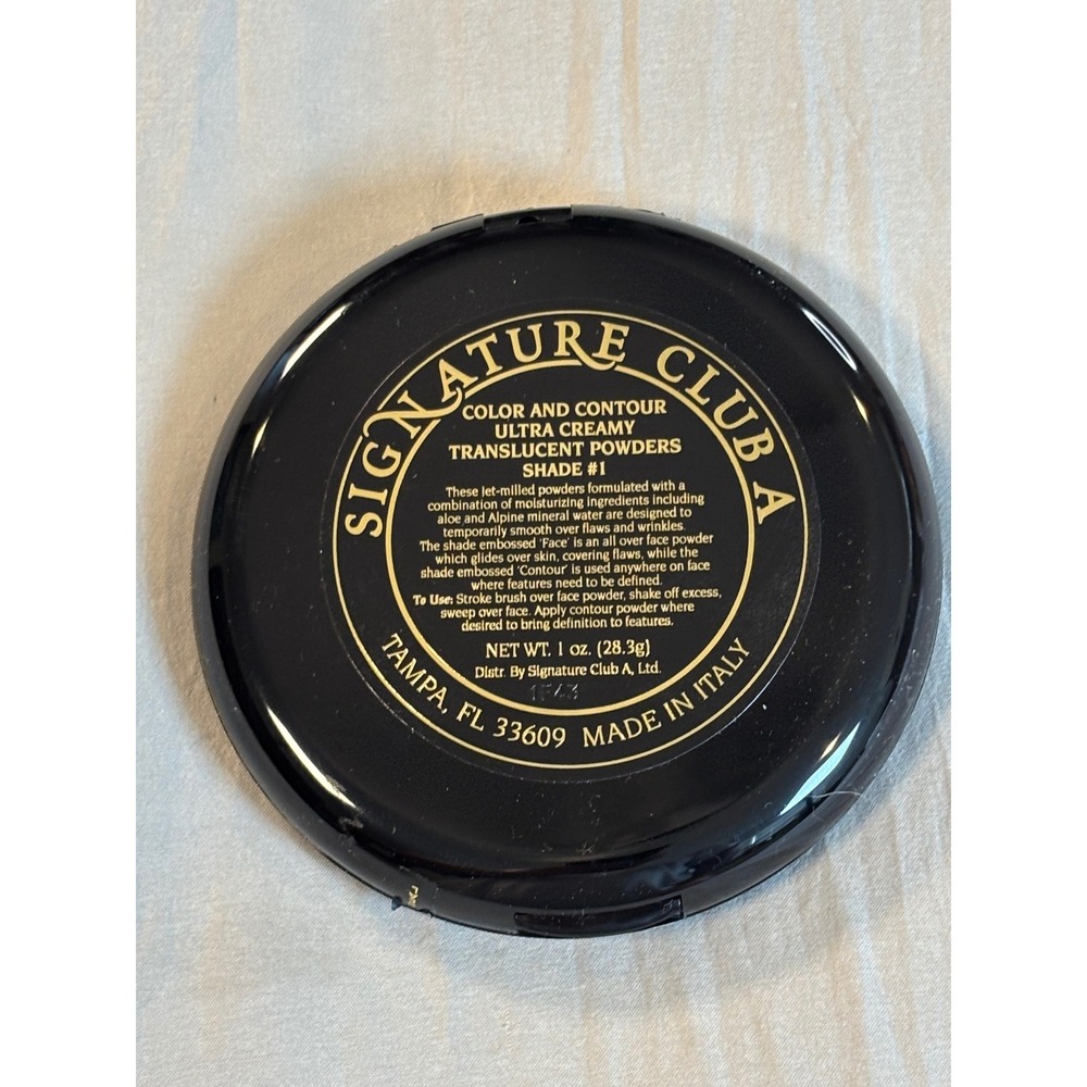Signature Club A Color and Contour Ultra Creamy Translucent Powders Shade #1 1oz